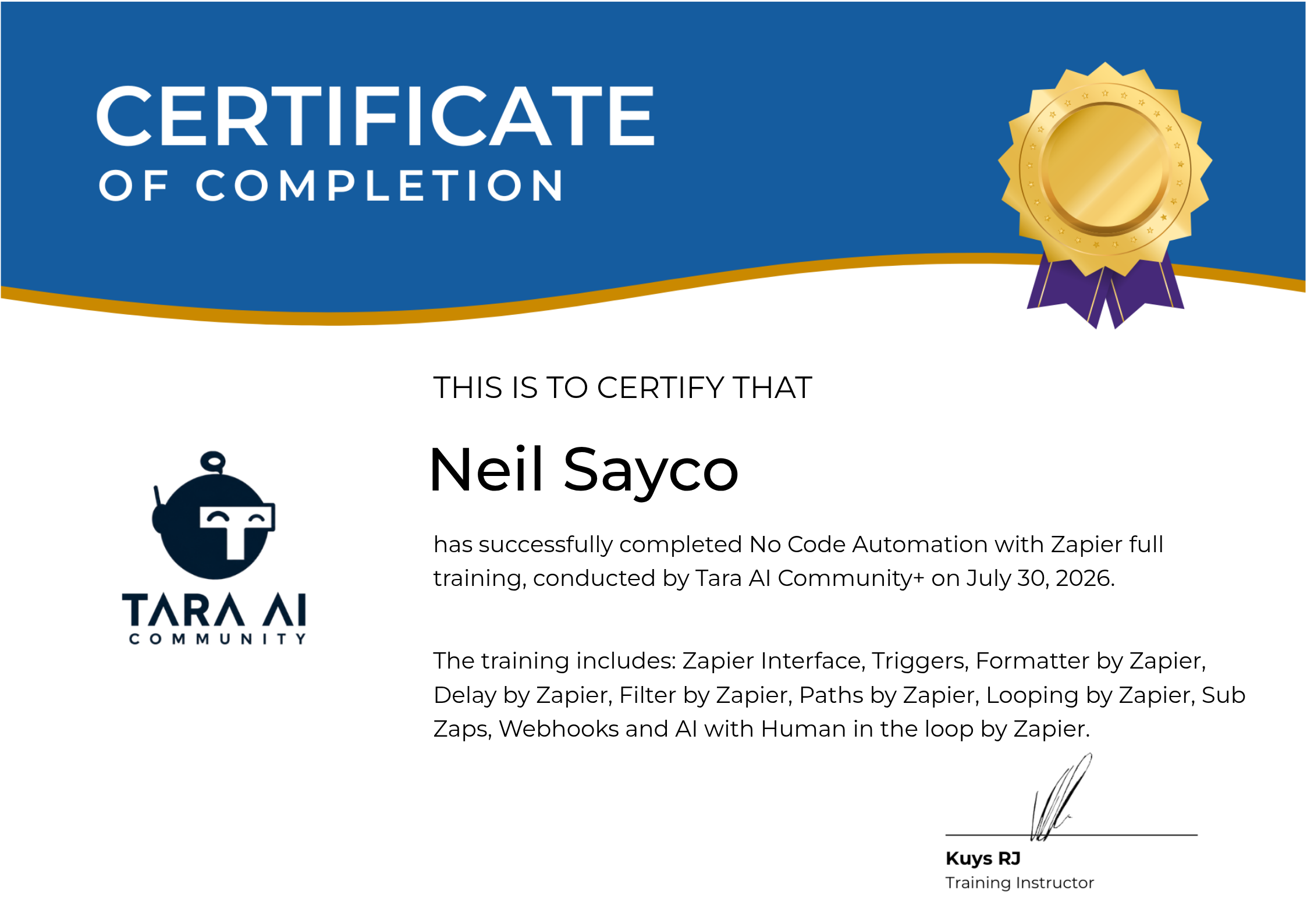 Zapier Certification