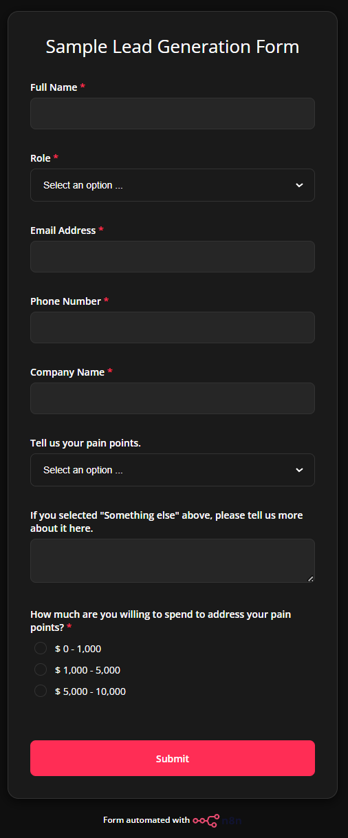 Lead Capture Form