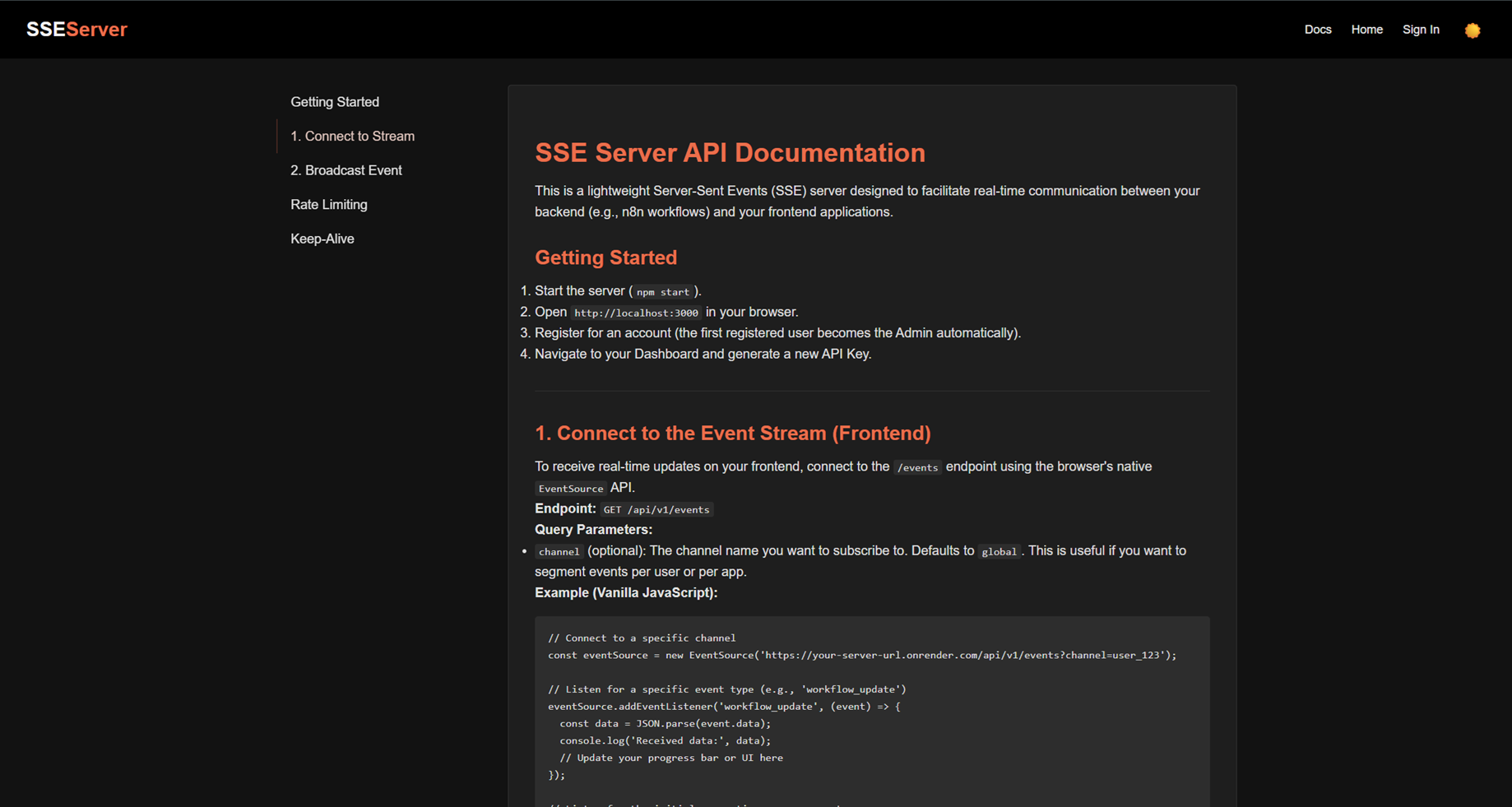 SSE Server Details