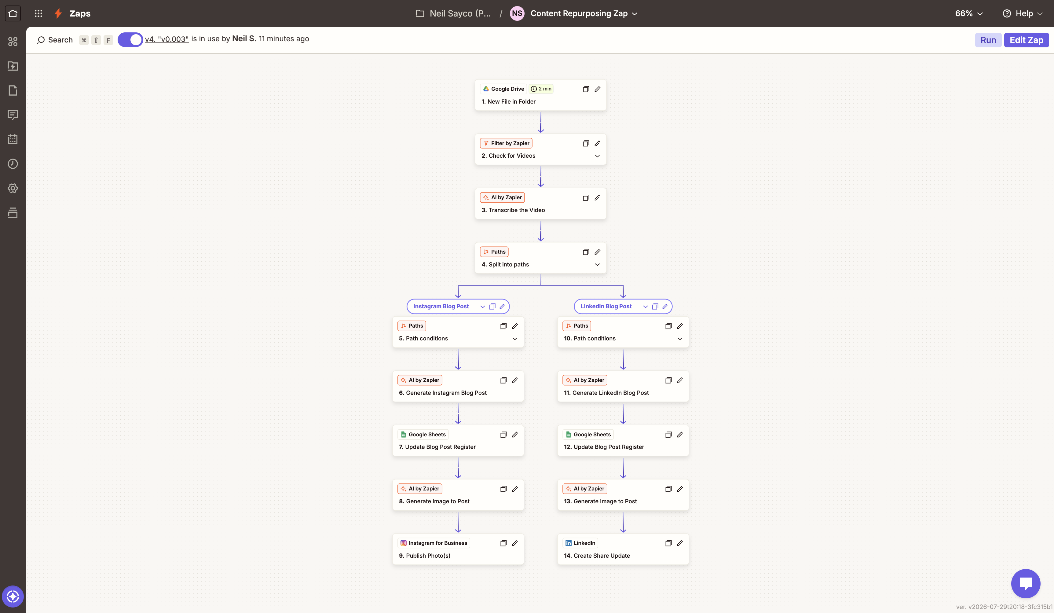 Zapier AI Content Repurposing Pipeline